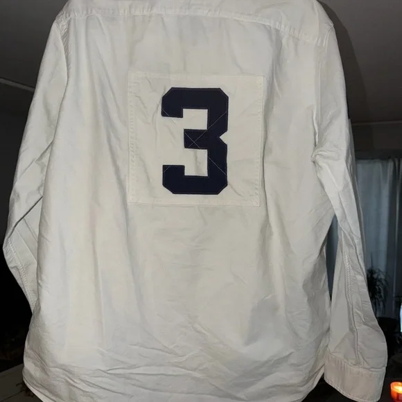 Ralph Lauren White Shirt with Navy Logo - Picture 4 of 9